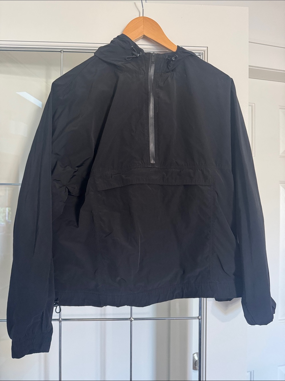 Babaton Black Hooded Windbreaker Anorak